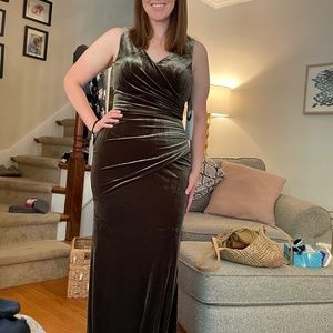 Revelry - Dawson Dress in Velvet - Dusty Olive